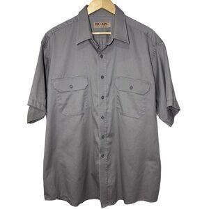 Vintage Big Mac Shirt Button Up Mens XL Gray Workwear Short Sleeve Chore Pockets